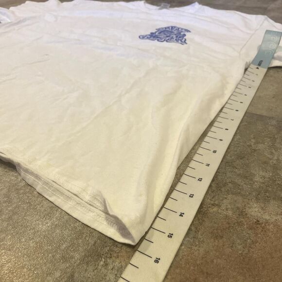 gildan white and blue graffiti logo graphic paint shop tshirt size 2xl - Picture 6 of 8